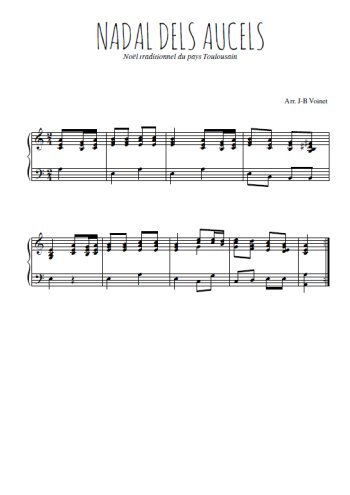 Téléchargez l'arrangement pour piano de la partition de Nadal dels Aucels en PDF